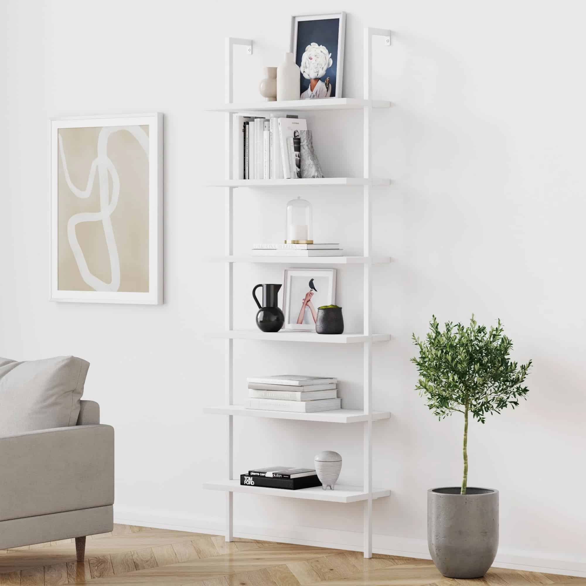 Nathan James Tall White Bookshelf